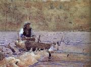 Winslow Homer Anglers on the boat oil painting artist